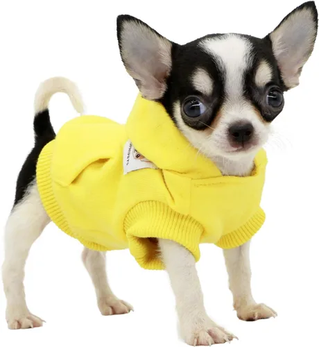 Miniatura 11 de LOPHIPETS Sudadera ligera de algodón para perros pequeños – Sudadera con capucha para chihuahuas, cachorros y razas en miniatura - Azul/XS