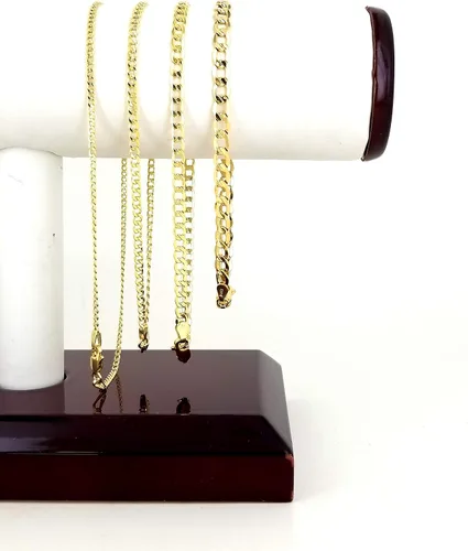 Miniatura 3 de Pulsera hueca de oro amarillo de 10 quilates y tobillera para mujer, 0.138in, Oro