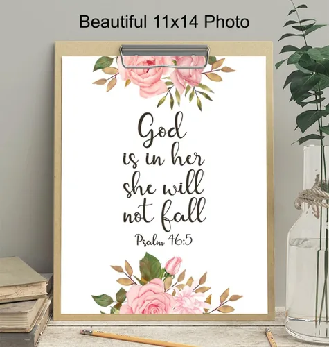 Miniatura 4 de Arte de pared grande de 11 x 14 pulgadas, decoración de pared con versículo bíblico inspirador, arte cristiano religioso, citas positivas, póster