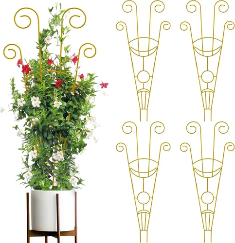 Miniatura 14 de ZOUTOG Enrejado para plantas trepadoras de interior, paquete de 4 unidades de 30 pulgadas, enrejado de jardín de metal resistente al óxido para Negro