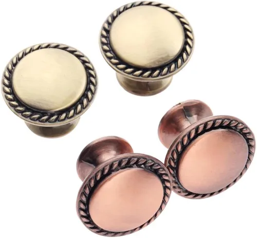 Miniatura 4 de Perilla redonda de estilo retro para armario, cajón, muebles de cocina, vestidor, puerta, armario y persianas de baño, manija de tirador de bronce
