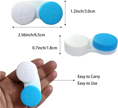 Miniatura 2 de Paquete de 12 fundas para lentes de contacto, caja de soporte para lentes de contacto, kit de almacenamiento en remojo
