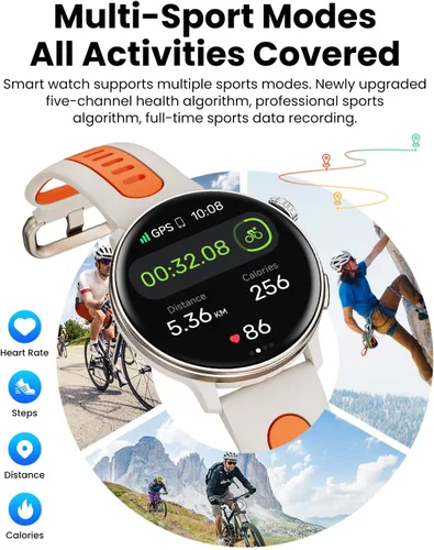 Miniatura 6 de Relojes inteligentes para hombres y mujeres GPS, reloj inteligente con pantalla AMOLED de 1.43 pulgadas, brújula de relojes inteligentes, compatible