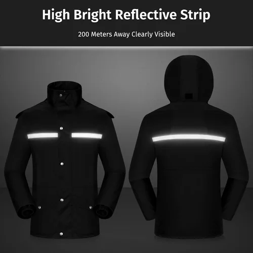 Miniatura 4 de iCreek Chaqueta y pantalón de lluvia unisex para exteriores impermeable antitormentas
