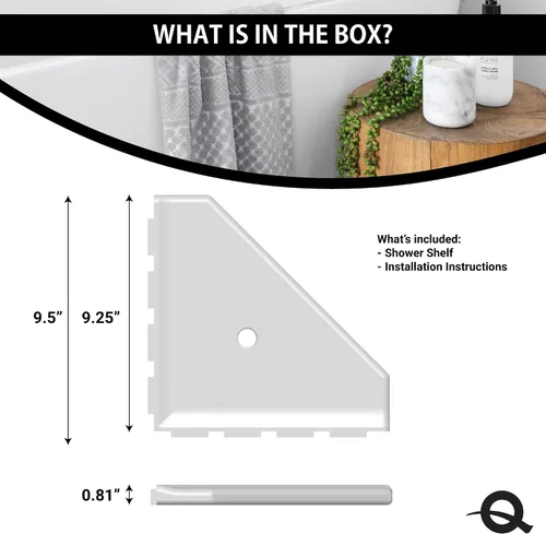 Miniatura 3 de Questech Decor - Estante esquinero de ducha, con tapa para una nueva construcción, estante esquinero de ducha para paredes de azulejos, organizador