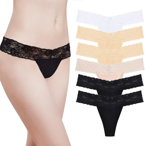 Miniatura 2 de Lace Thongs for Women Thong Underwear Women Lace Panties Women Underwear Cotton Thongs for Women Pack