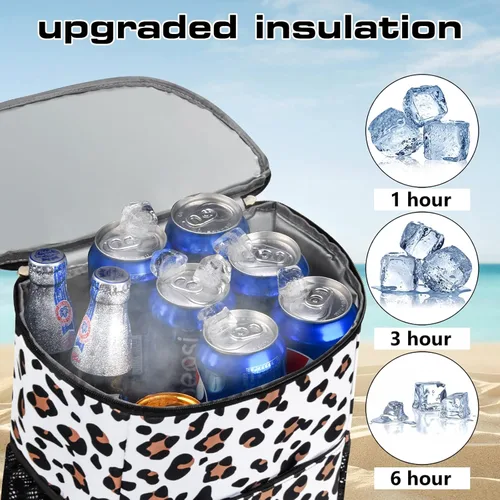 Miniatura 4 de Wolka Mochila térmica de 30 latas, mochila portátil aislada a prueba de fugas, bolsa térmica impermeable de lados suaves para viajes, playa