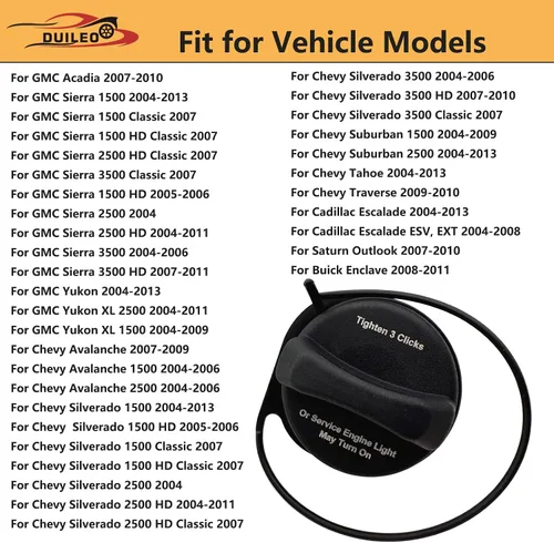 Miniatura 2 de Tapa del depósito de combustible, tapa de gasolina para Chevy Silverado 1500 2500 3500 Avalanche Suburban Tahoe Traverse, GMC Acadia Sierra Yukon