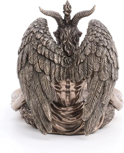 Miniatura 5 de Veronese Design Bandeja de altar de Baphomet de 5 3/4 pulgadas de alto, estatua de Polystone, acabado de bronce