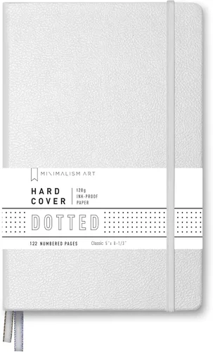 Miniatura 41 de Minimalism Art, diario de tapa dura premium, tamaño pequeño, clásico de 5" x 8.3", de 122 páginas numeradas, bolsillo con refuerzo, marcador