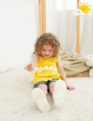 Miniatura 3 de Traje de verano de 2 piezas para niñas pequeñas, conjunto corto de girasol sin mangas