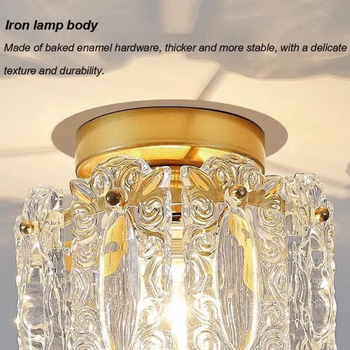Miniatura 6 de Lámpara de techo de montaje empotrado, lámpara de techo de vidrio tallado, pantalla de vidrio transparente, lámpara de techo para cocina, isla, sala
