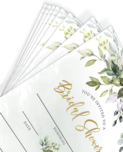Miniatura 6 de Printed Party Invitaciones y sobres para despedida de soltera, vegetación, juego de 25
