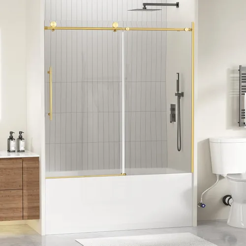 Miniatura 17 de Findepot 44-48" W x 75" H Frameless Sliding Shower Door, Shower Glass Door with 1/4" Thick Tempered Glass, Explosion-Proof Film, Easy to Clean