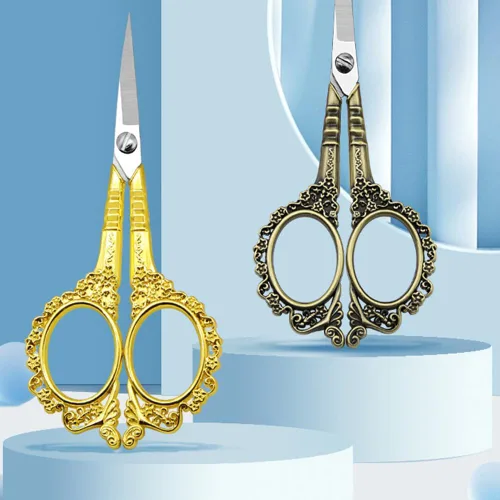 Miniatura 4 de AKOAK Tijeras estilo ciruela vintage - Tijeras multifuncionales de acero inoxidable para uñas (dorado)