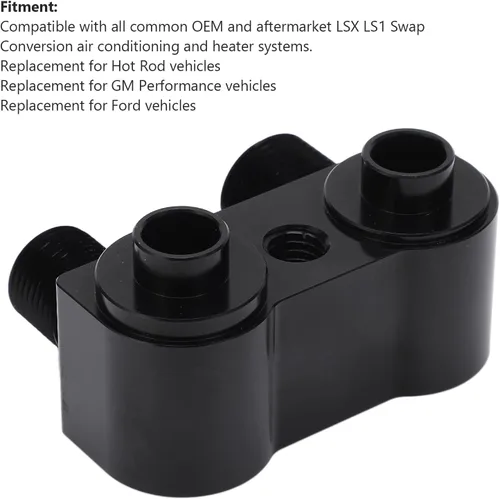 Miniatura 6 de Kit de montaje del compresor de CA, adaptador de compresor de aire acondicionado de alta eficiencia antioxidante negro 90 ángulo de rotación sólido