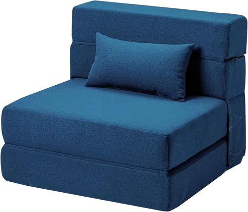 Miniatura 10 de SUYOLS Sofá Cama Plegable con Almohadas - Silla Convertible Sofá de Piso y Colchón para Dormir, Sleeper de Espuma Viscoelástica Plegable para Sala