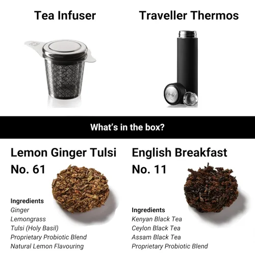 Miniatura 6 de iLOLA Juego de caja esencial de disco de té Cosas favoritas de Oprah 2022 Termos, infusor, desayuno inglés y té probiótico de hojas sueltas