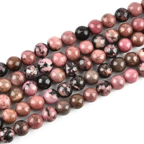 Miniatura 33 de Cuentas redondas naturales semipreciosas de piedra suelta para hacer joyas, brazaletes, collares Cuarzo rosa