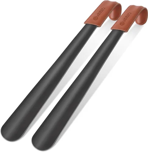 ZOMAKE Cuerno de zapato de mango largo para personas mayores, hombres y mujeres, calzador largo de metal para botas, ayudante de cuchara de zapatos