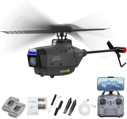 Miniatura 13 de RC ERA C127AI Helicóptero RC para Adultos, Hormiga Negra de 4 Canales con Motores Sin Escobillas de Control Remoto, Vehículo Aéreo No Tripulado