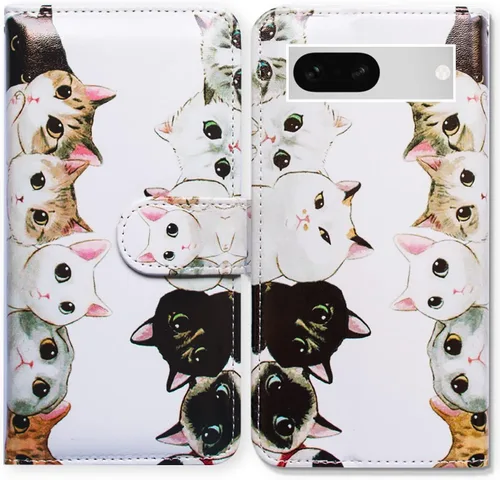 Miniatura 35 de Bcov Pixel 7a - Funda de piel con tapa y función atril para Google Pixel 7a, diseño de flores y mariposas azules Mariposa Azul Flores Rosa