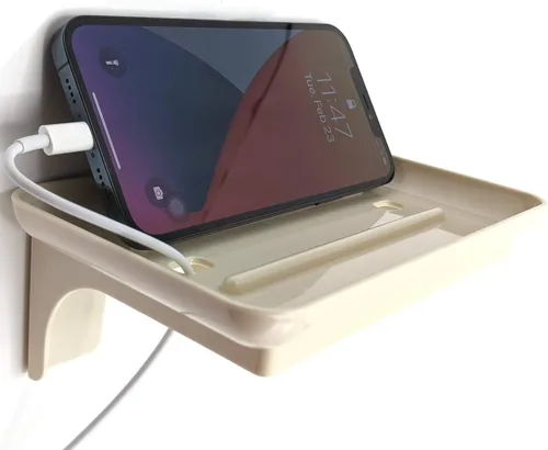 Miniatura 3 de Wonder Shelf - Estante pequeño autoadhesivo de plástico para pared de baño, se adapta sobre el soporte de papel higiénico, diseñado para teléfonos