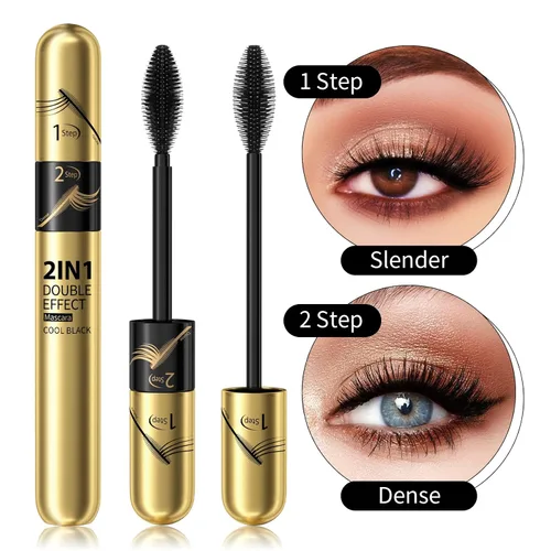 Miniatura 3 de Máscara de pestañas 4D Golden Goddess Black 2 en 1, extensión de pestañas líquidas para pestañas impermeables 5 veces más largas y llenas (1 unidad)