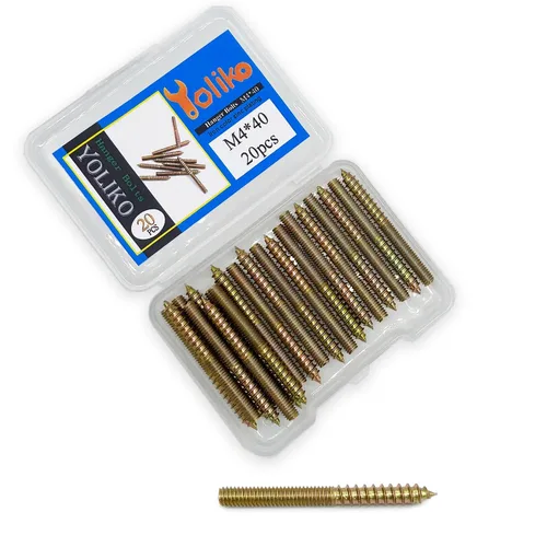 Miniatura 17 de Paquete de 30 pernos de percha M4 x 25 de 25mm (0.98") con cabeza doble de 4mm (0.16") para muebles