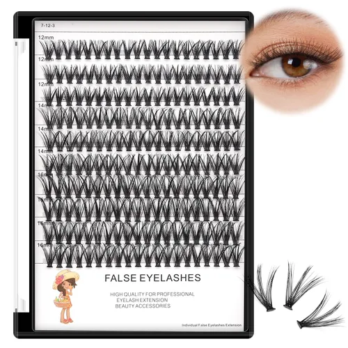 Miniatura 10 de Bodermincer Paquete de 200 unidades, rizo C, 20 raíces de 0.003 in de grosor de 0.003 in, maquillaje profesional, pestañas individuales