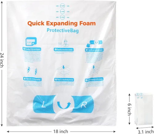 Miniatura 2 de 18" x 24" 8 PCS TONESPAC Instant Pack Quick Expanding Foam X-400 Bolsa de embalaje para embalaje y envío Paquete de 8