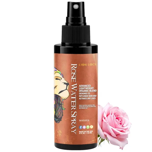 Miniatura 19 de Lion Locs - Spray de agua de rosas para rastas y rastas - Acondicionador vegano orgánico con aloe, aceites, vitaminas y glicerina