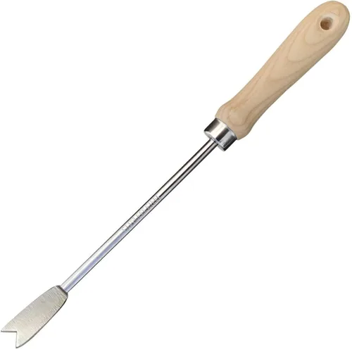 Miniatura 7 de Herramienta de deshierbe de grietas Gancho de una sola garra en forma de L de acero inoxidable Removedor de malezas de grietas Desmalezadora