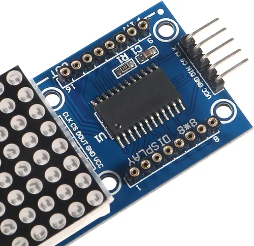 Miniatura 6 de MAX7219 Módulo de matriz de puntos 32x8 4 en 1 módulos de pantalla LED para microcontrolador Arduino Raspberry Pi con cables de 5 pines verde