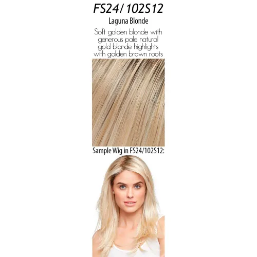 Top Smart Wavy 12" Longitud Color FS24/102S12 Laguna Blonde – Easihair Hairpieces SmartLace Crowne Topper Sintético Encaje Frontal Clip En Gorra 9x9