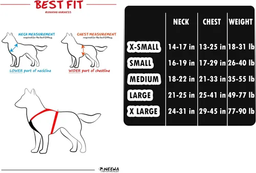 Miniatura 9 de Neewa Arnés para correr para perro, arnés de senderismo para perros (S, negro), arnés reflectante para perro, arnés de mushing para perro, arnés