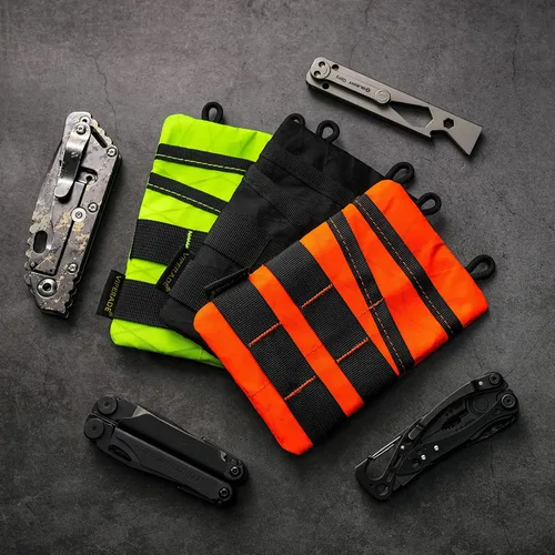 Miniatura 2 de VIPERADE VE3 Organizador de herramientas, cinturón de herramientas de nylon con bucle y 4 bolsillos, bolsa EDC para linterna/cuchillo de bolsillo