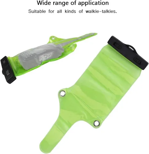 Miniatura 4 de FOSA 2 unids radio bidireccional impermeable caso bolsa portátil equipo electrónico bolsa con cordón para walkie talkie 5R/UV82/BF-888S, verde