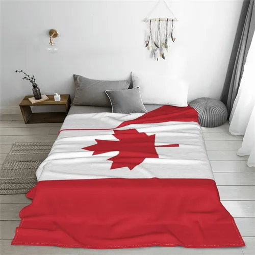 Miniatura 7 de Manta patriótica con la bandera de Canadá, ligera, acogedora y cálida, manta para sofá o cama, 50 x 40 pulgadas Bandera de Canadá-v0001