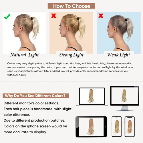 Miniatura 6 de Extensión de cola de caballo con clip, color marrón oscuro de 18 pulgadas, extensiones de cabello para mujer, cola de caballo larga y recta, cola