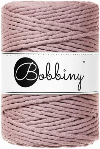 Bobbiny Cordón de macramé XXL de 0.197 in de una sola capa (malva), 108 yardas/330 pies (100% algodón reciclado)