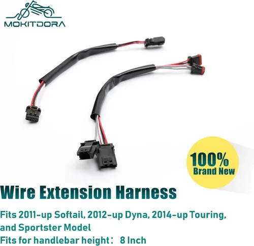Miniatura 2 de MoKitDora Mazo de cables extendido para manillar CAN-Bus Switch Cableado para Harley Softail Touring Dyna Sportster Modelos 8 pulgadas