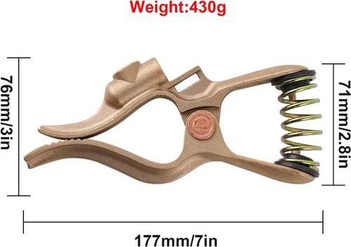 Miniatura 3 de Abrazadera de tierra de soldadura estilo T Abrazadera de tierra de soldadura de latón de 300 amperios para aplicaciones de soldadura - Soldador