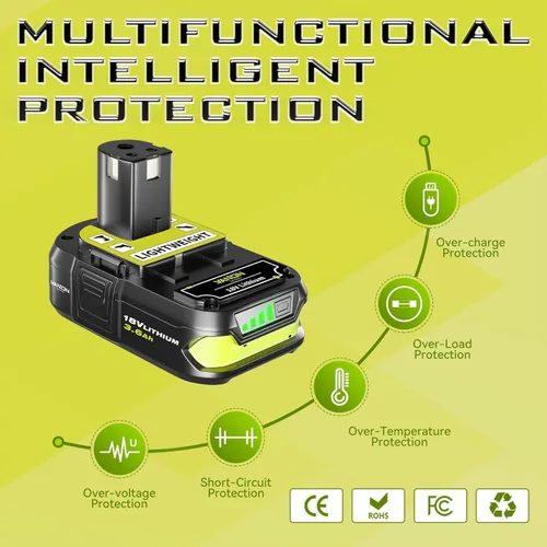 Miniatura 5 de VANON Baterías de iones de litio de 3.6Ah P102 de 18 voltios de repuesto para herramientas inalámbricas Ryobi 18V P107 P105 P104 P103 P108 4Pack