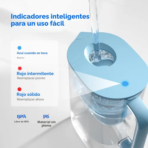 Miniatura 7 de Waterdrop PT-07B - Jarra de filtro de agua con 3 filtros, 10 tazas, certificado NSF, larga vida útil de 600 galones, sabor mejorado de café y té