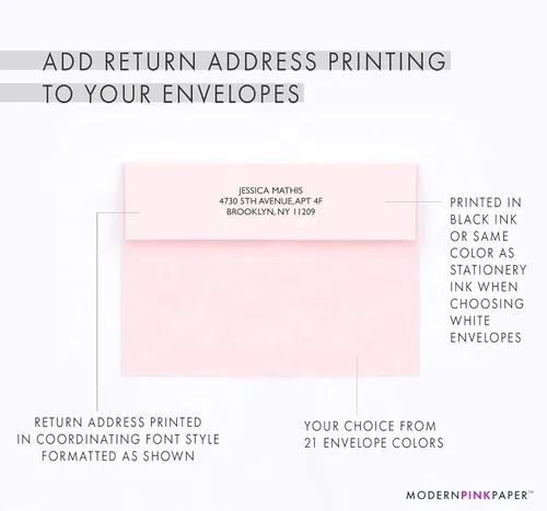 Miniatura 5 de Modern Pink Paper Juego de papelería con monograma de 3 letras para hombres o mujeres TARJETAS DE NOTAS PLANAS, tarjetas de notas con monograma