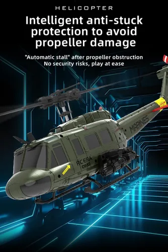 Miniatura 5 de RC ERA C032 UH-1 Huey Helicópteros RC para adultos principiantes, escala 1/48 6CH 2.4G 6 ejes giroscopio control remoto aeronave estabilizada