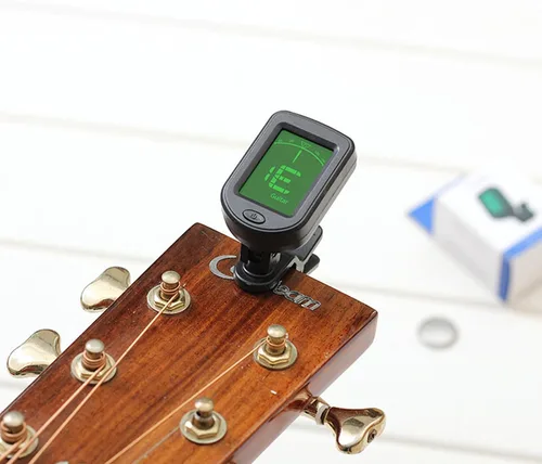 Miniatura 7 de AXLOFO® Afinador de guitarra con clip para todos los instrumentos, ukelele, guitarra, bajo, mandolina, violín, banjo, pantalla LCD, rotación de 360
