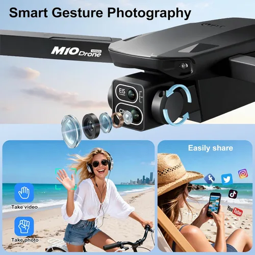 Miniatura 8 de Drones 4K con cámara para adultos, dron plegable para principiantes con 3 baterías, tiempo de vuelo de 36 minutos, dron de transmisión HD FPV, mini