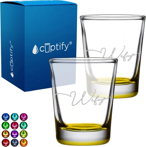 Miniatura 47 de Cuptify Regalos para baby shower, para la nueva mamá, EST 2023, 2 onzas, con fondo negro, juego de 2 vasos grabados para fiesta, regalo